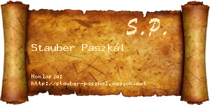 Stauber Paszkál névjegykártya